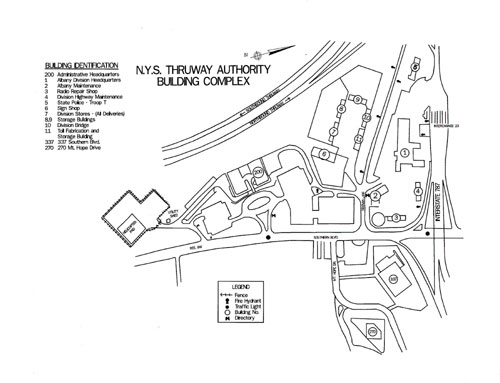Map to Thruway Headquarters