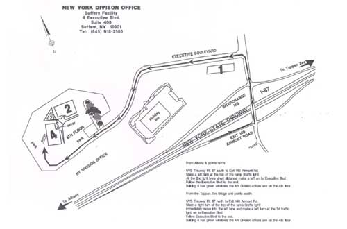 Map to Thruway Headquarters