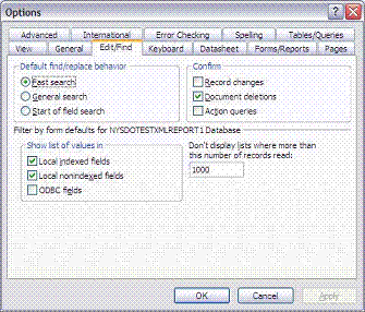 Estimator User Guide Options Box