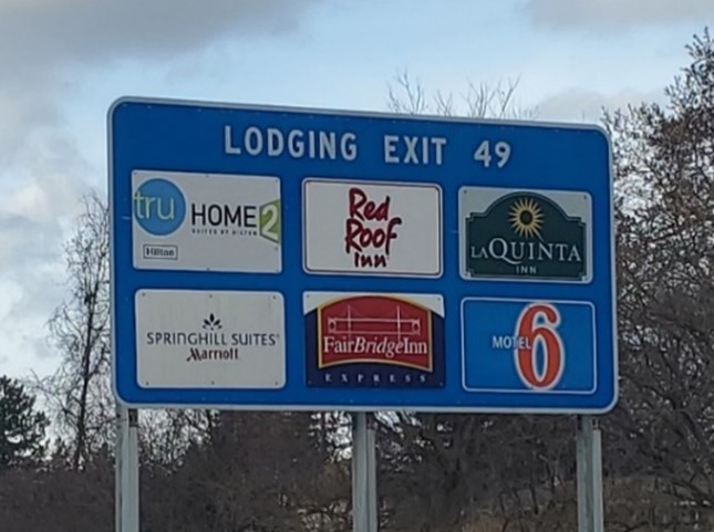 Example of a Specific Service Sign with six Logo Signs