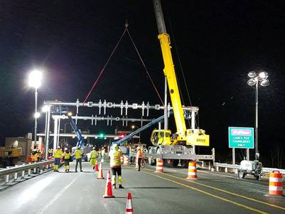 Exit 21B Gantry Installation, Feb. 2020