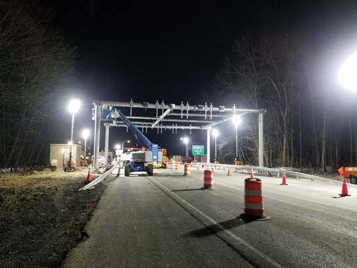 Exit 22 Gantry Installation, Feb. 2020