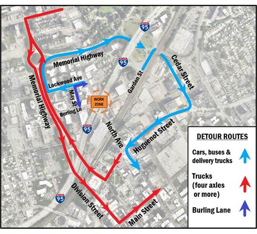 A map of a route  Description automatically generated