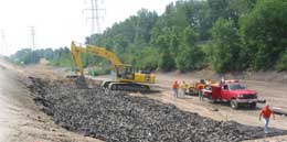 Tires being used for fill