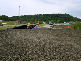 Tires being used for fill